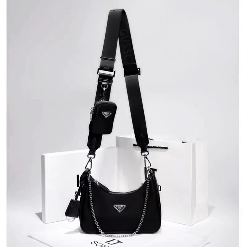 High-Quality Hobo Nylon Bag for Women, Famous Brand Bag for College Students, with Label, Instant Delivery, P Family Bag, Three-In-One Bag, High Version