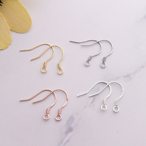 S925 sterling silver ear hook accessories earring drop gold plated silver ear hook handmade DIY ear jewelry accessories manufacturer wholesale