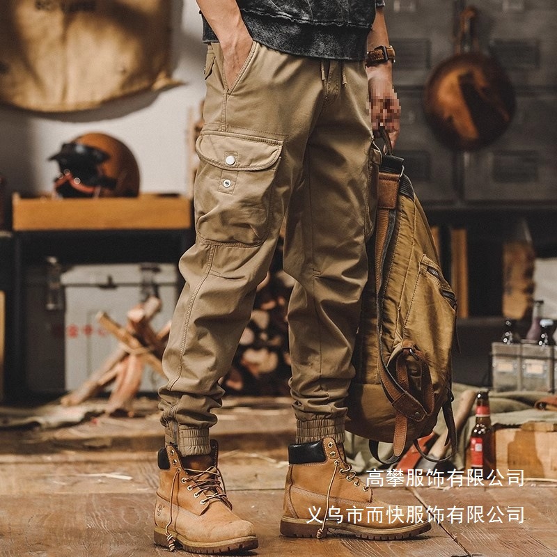 American Retro Thickened Cargo Pants for Men, Autumn and Winter 2025 New Style, Zippered Joggers, Outdoor Tactical Casual Wholesale