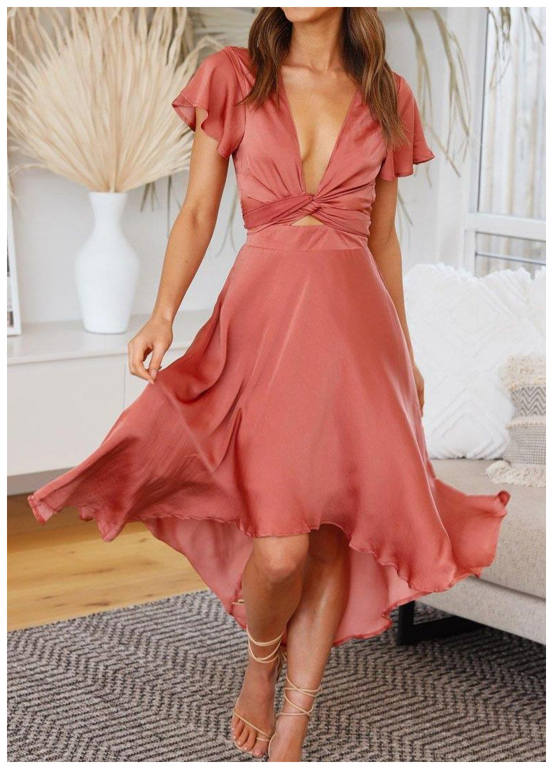 summer women s deep V-neck irregular dress nihaostyles wholesale clothing NSJRM81953