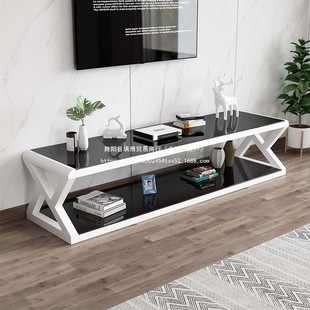 Simple Tempered Glass Tv Cabinet Coffee Table Combination Modern Minimalist Living Room European Style Home Small Apartment Table