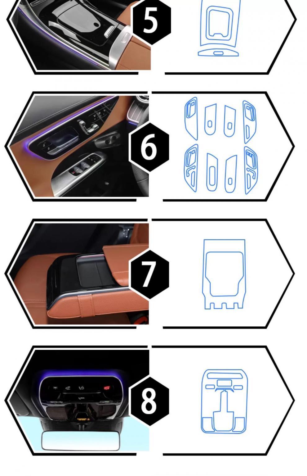 Suitable for the New Mercedes-Benz Glc300 Interior Tpu Soft Film Central Control Transparent Protective Film Navigation Screen Film 2025
