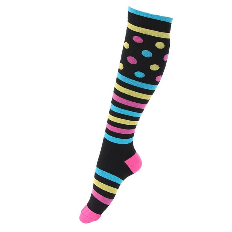 Compression Running Socks, Unisex Jacquard Knee-High Socks, Multiple Patterns, S/M & L/XL