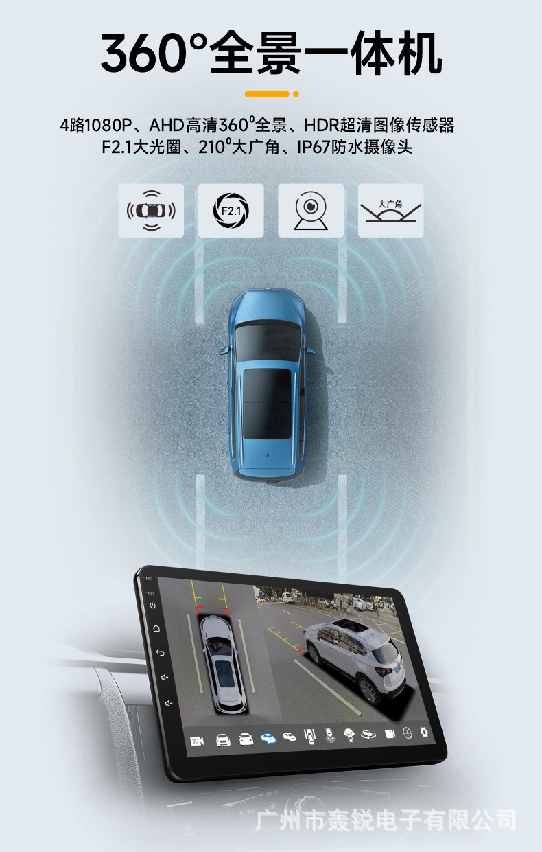 Ts18 Car Navigation All-In-One 360-Degree Panoramic System Driving Recorder Reversing Image Camera