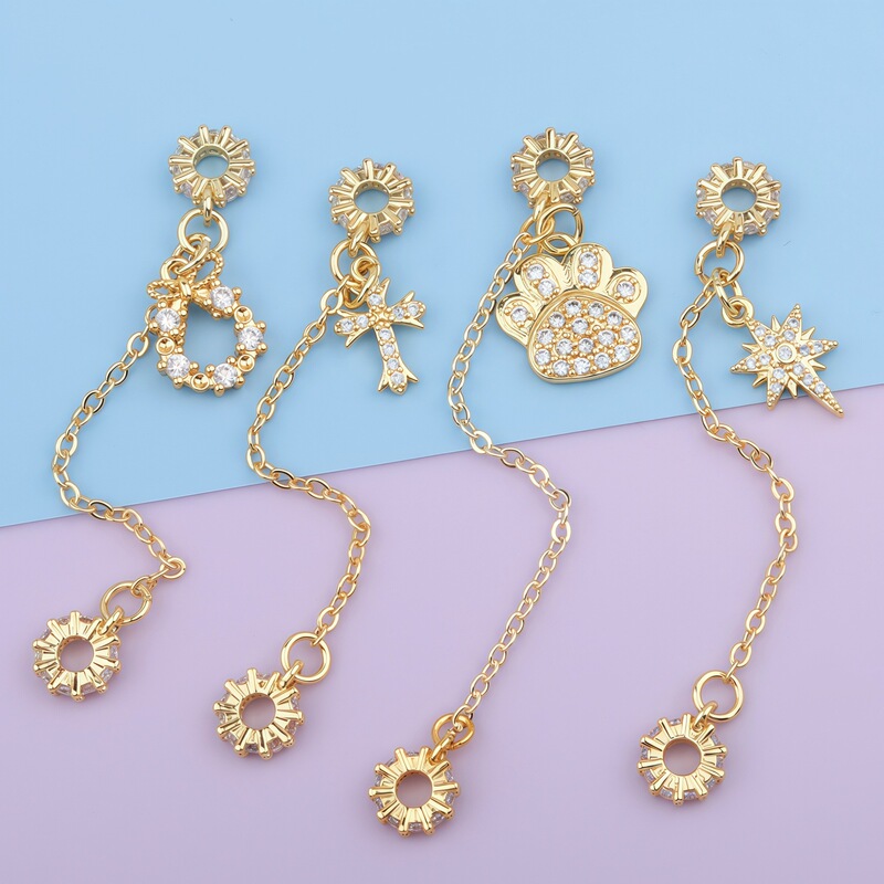 Strong Color Retention Copper Plated 18K Gold Chain Safety Chain Star Butterfly Tassel Pendant DIY Bracelet Beaded Accessories Strong Color Retention Copper Plated 18K Gold Chain Safety Chain Star Butterfly Tassel Pendant DIY Bracelet Beaded Accessories