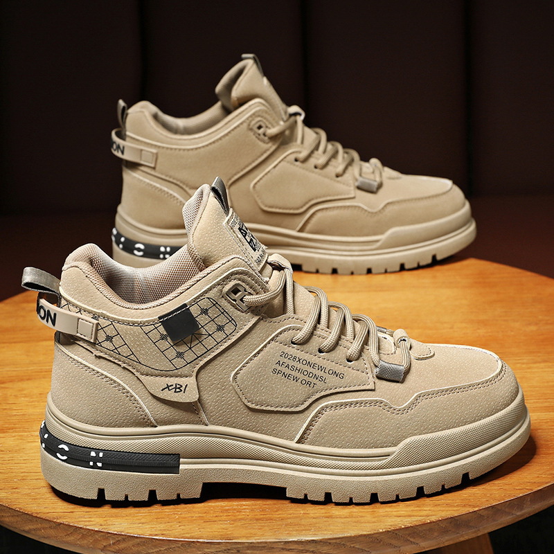 Autumn Men's Shoes New Breathable High-Top Work Shoes Men's Trendy Versatile Non-Slip Sports Casual Sneakers Labor Protection Shoes