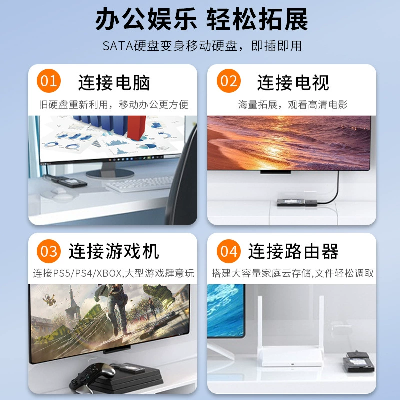 Jinghua USB3.0 Easy Drive SATA к USB3.0 Линейный 2.5/3.5-дюймовый твердотельный жесткий диск считыватель