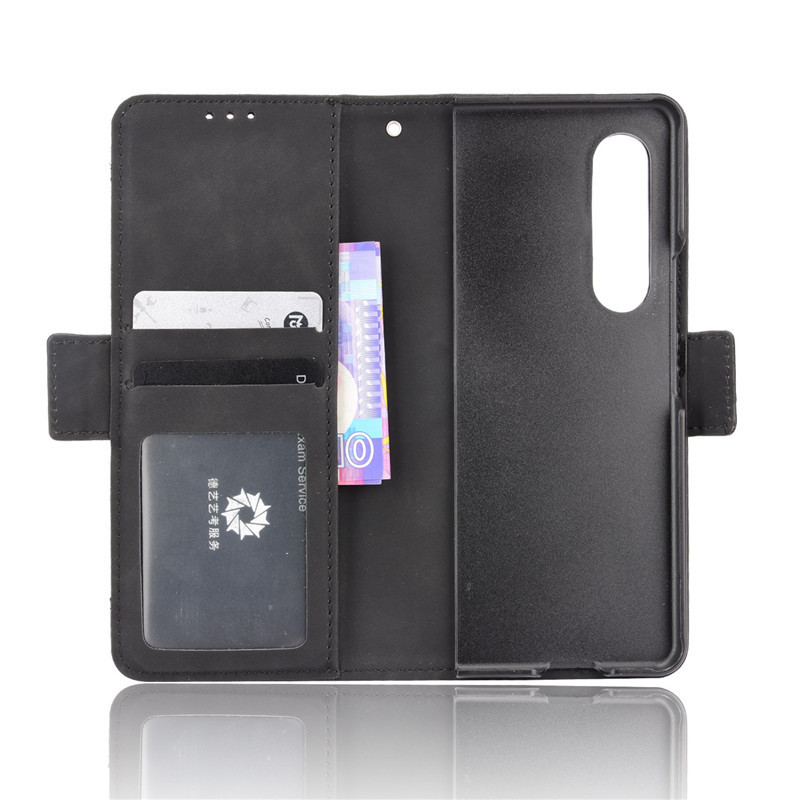 For Samsung Z Fold5 mobile phone case d6/D3 multi-card slot with pen slot protective cover flip FOLD 4 leather case