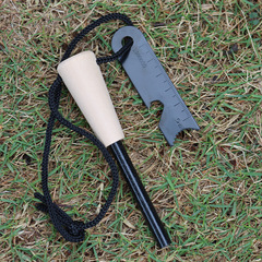 便攜式戶外打火石野營裝備野外生存求生工具鎂棒取火器木柄打火棒