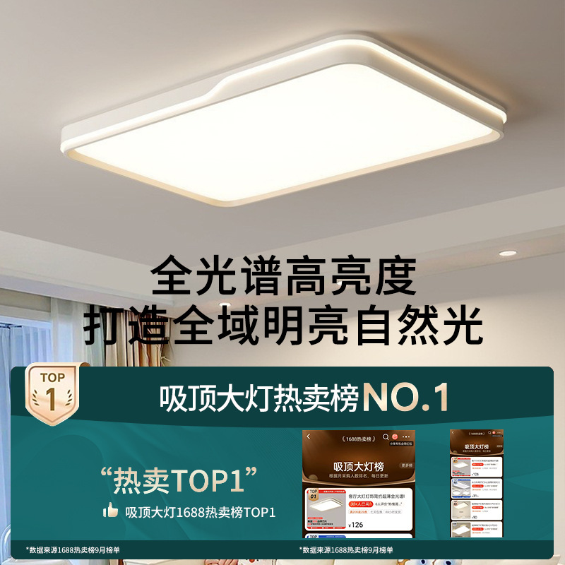 Luz de la sala de estar moderna y simple atmósfera 2025 nueva luz de techo super delgada de espectro completo LED dormitorio lámparas domésticas