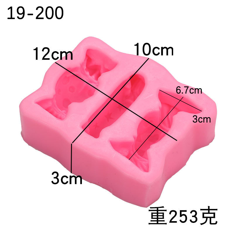DIY fondant 3-pieza grande caramelo hecho a mano jabón molde de silicona pastel de chocolate decoración jalea arcilla epoxi molde