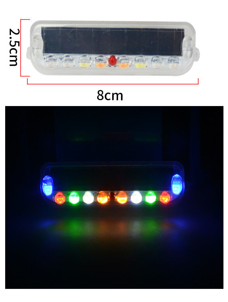 Car anti-collision solar warning flash light car truck car night safety led wiring-free tail light