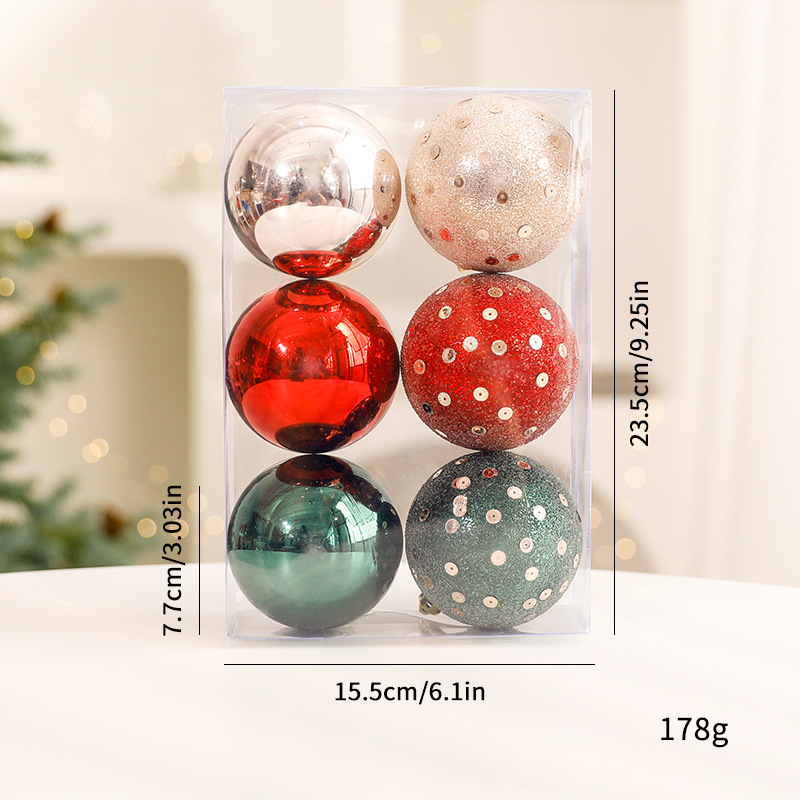 Decoraciones de Navidad Bolas de Navidad rojo, blanco y verde manchas Bolas de Navidad colgantes de árboles de Navidad dibujadas a mano Bolas de Navidad plásticas