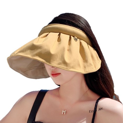 Sun protection hat for women, summer UV protection shell sun hat, open-top sun hat, large brim, summer, children foldable