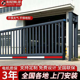 电动伸缩大门工厂门工地门智能电动伸缩学校门口分段大门工厂直供