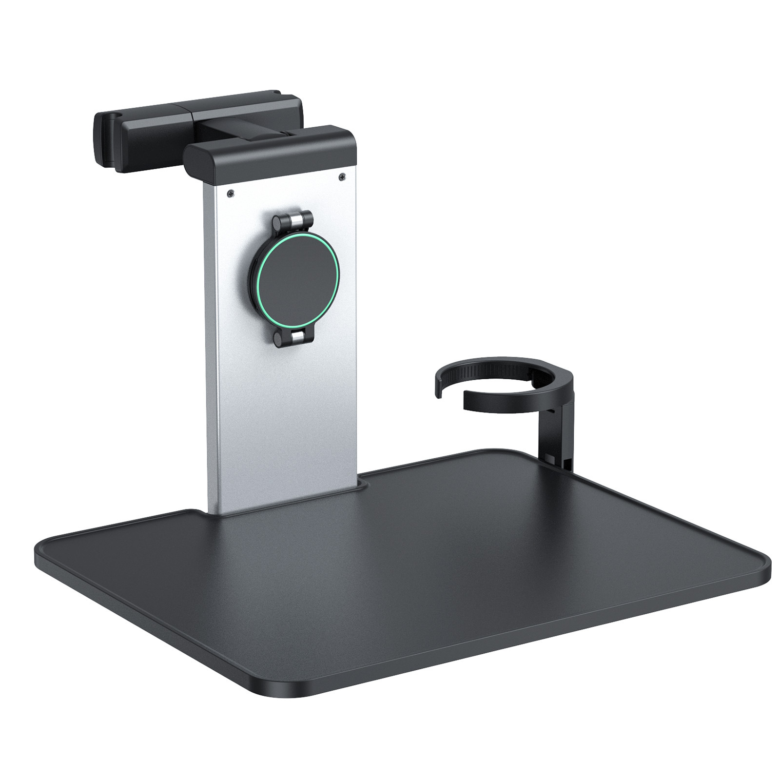 Aluminum Alloy Car Table Board, Car Magnetic Phone Holder, Rear Seat Dining Tray, Rear Water Cup Holder, Foldable Storage