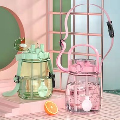 One-time-use DouDouLe Large Pudding Dual-Drinking Cup Three-Drinking Bag Cup Straight Drinking Straw Dual-Purpose Cup Internet Famous Cup