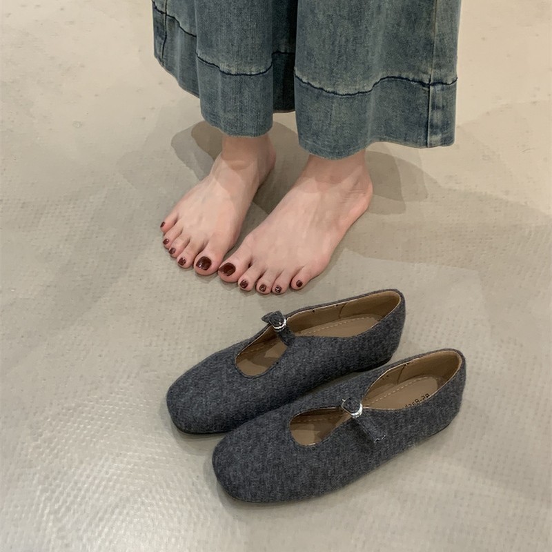 平底复古方头浅口单鞋女2025新款春季法式仙女洋气百搭温柔小皮鞋|undefined