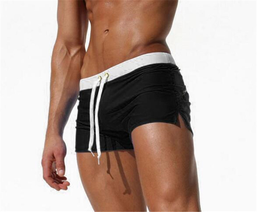 Herren Badehose Aus Nylon Einfarbig Dehnbar Und Bequem_voghion.com