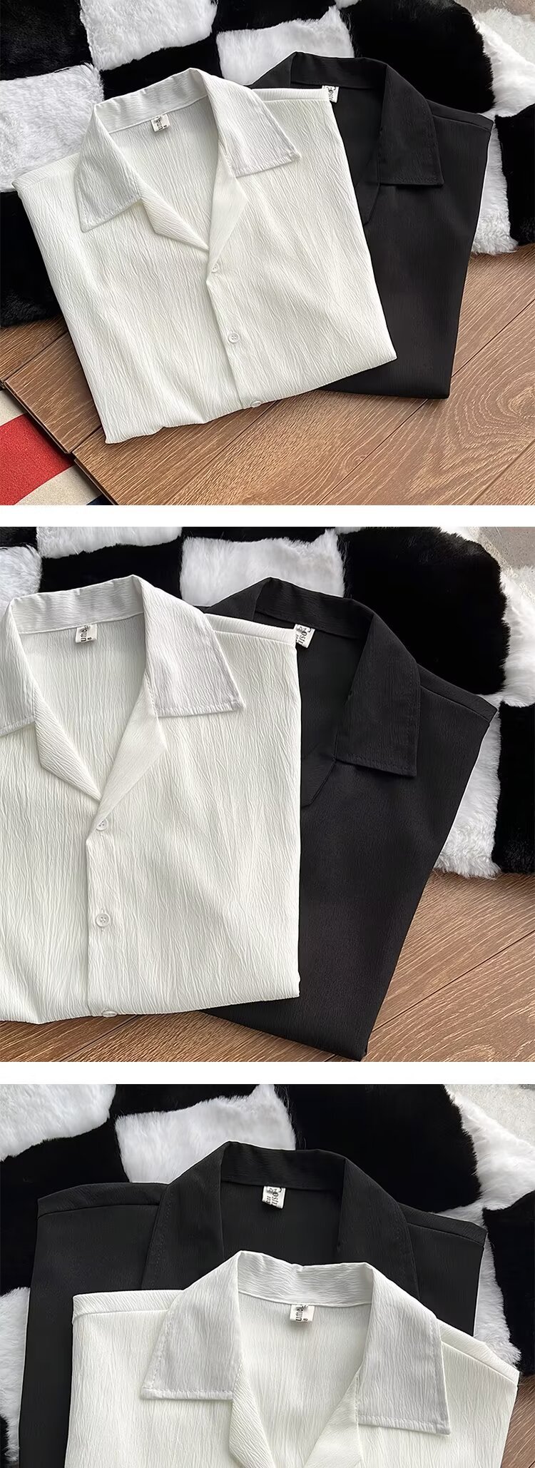 Camicia in seta da uomo a maniche corte con colletto cubano_voghion.com