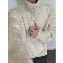 跨境外贸重磅800G男士高领毛衣冬季加厚针织衫韩系宽松潮流打底衫