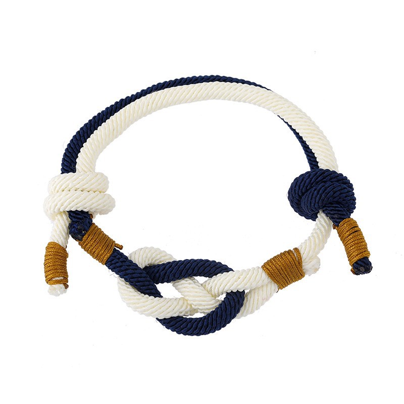Wrapped Yarn, Gold Wire Material Geometric Pattern Couple Gender Simple Style Geometric Wrapped Yarn Gold Wire Woven Chain String Bracelets Wholesale