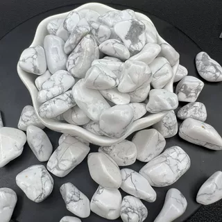 厂家批发天然白松石磨石砾石带灰纹消磁石家居花盆鱼缸装饰扩香石