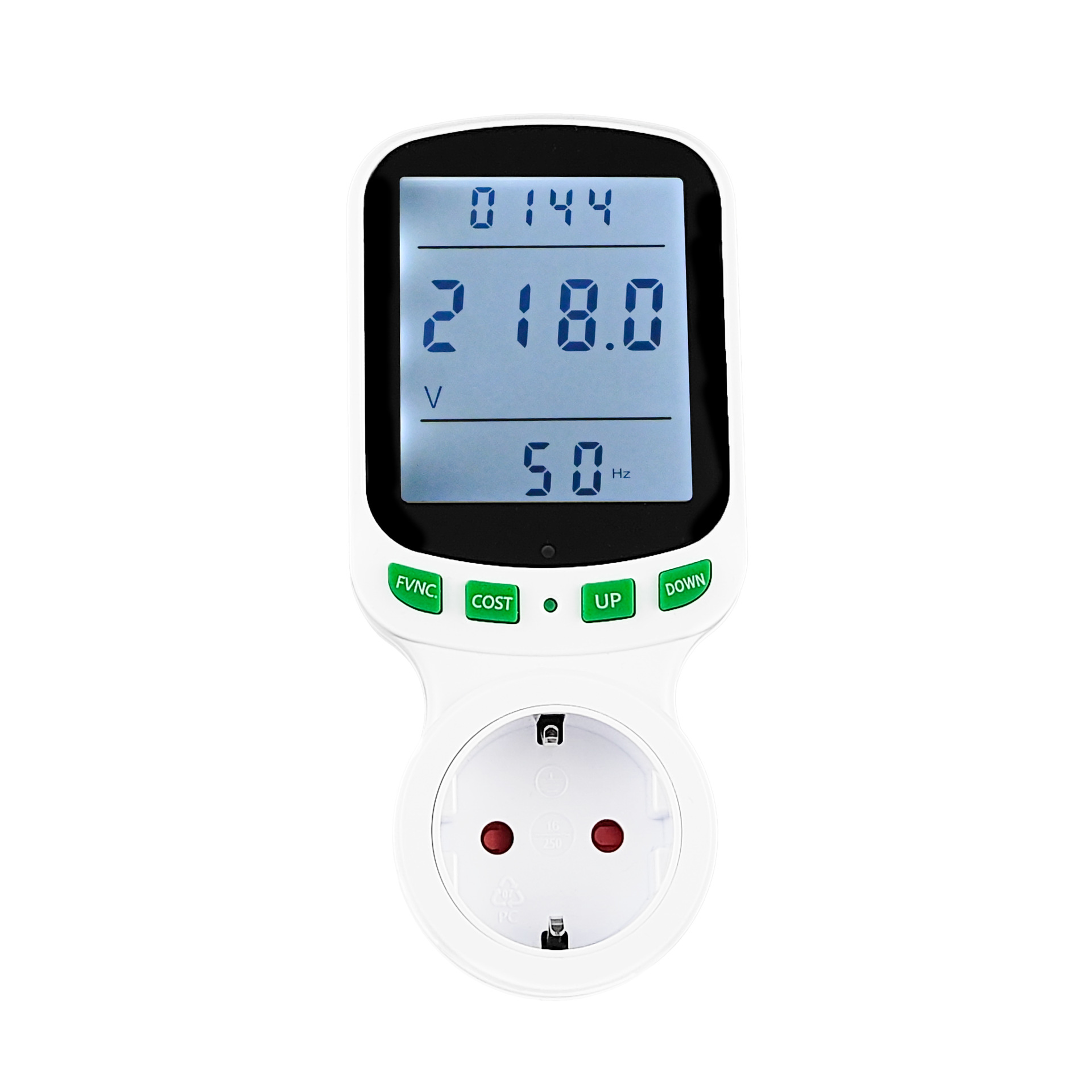 德式单费率功率计量插座 大屏电力监测仪器 背光计费插座 计费器