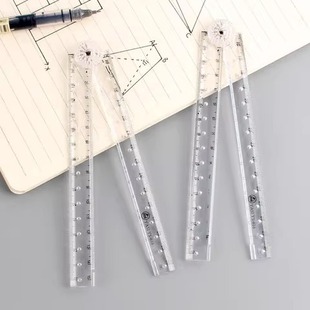 Xiaohongshu Creative Acrylic Transparent Foldableing Ruler Simple Scale Plastic Ruler Drawing Ruler 30cm