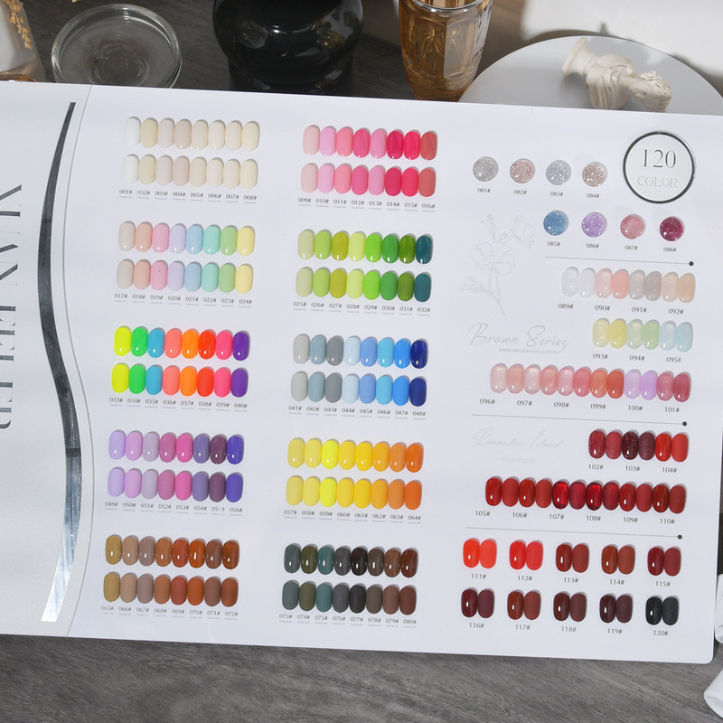 120-Color Nail Polish Gel Set Solid Color Nail Polish Gel Large Set Nail Salon Special Large Set Gel New Color Trendy Whitening