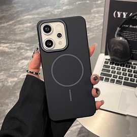 肤感磨砂磁吸壳适用OPPORENO14PRO手机壳时尚FINDX8ULTRA柔润PC壳