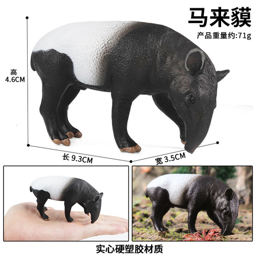 Cross-border simulated real wild animal Malayan tapir model Asian tapir toy children's cognitive early education ornament gift