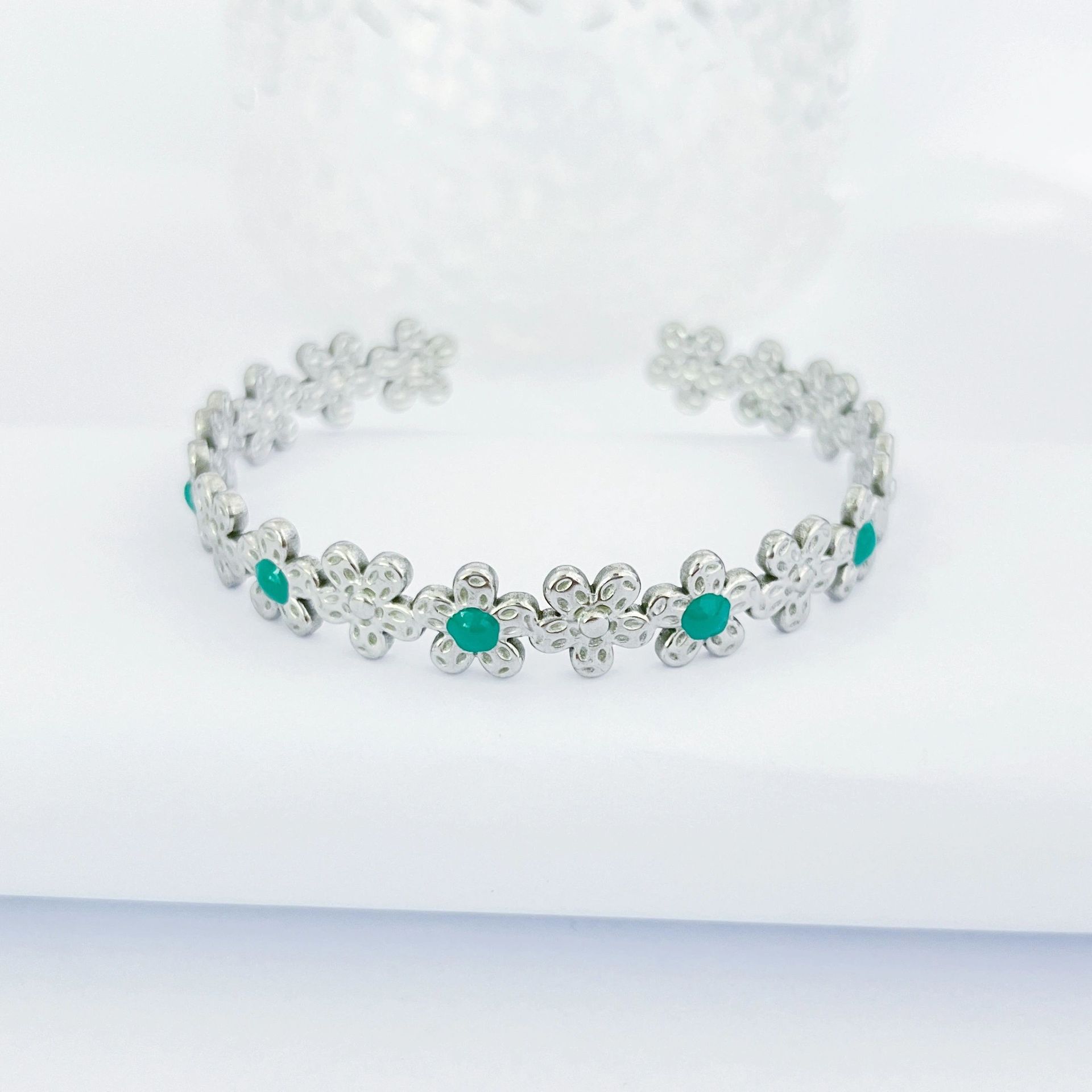 Pulsera de aceite de goteo de acero inoxidable clásico, joyería de todo fósforo para mujer, apertura de acero de titanio de alto valor, joyería no decolora al por mayor