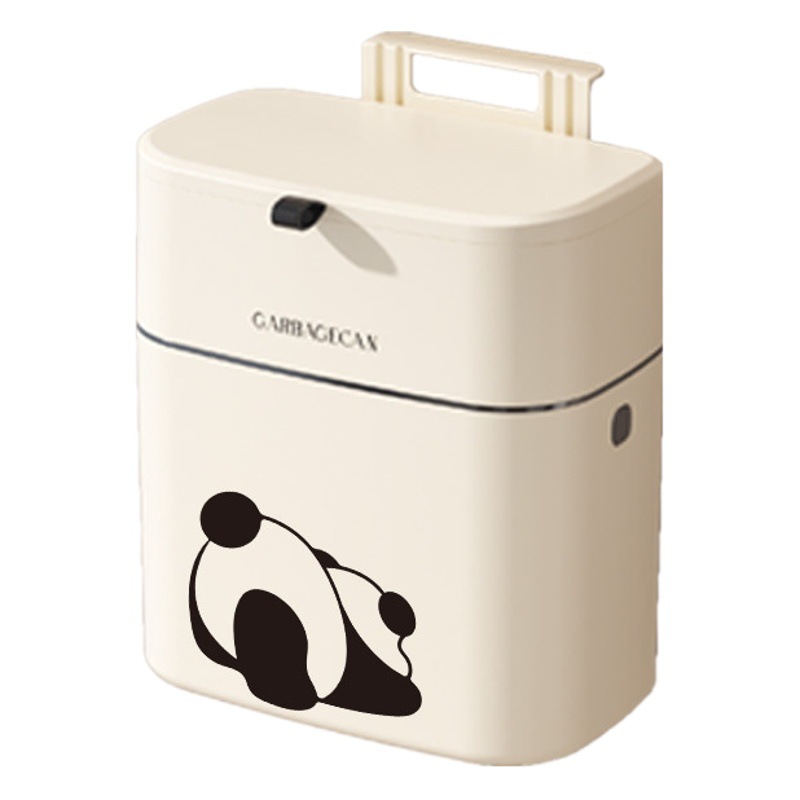 Cocina colgando bote de basura Crema para el hogar blanco pegatinas sin costura gabinete cesta de basura con tapa hogar colgante de pared Internet celebridad ins