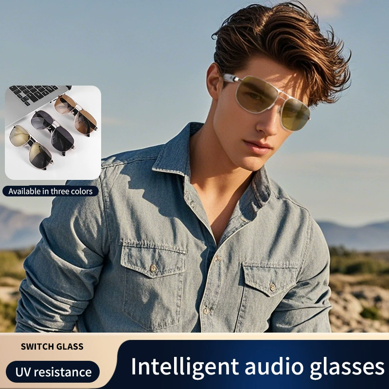 跨境 умные Bluetooth аудио очки GS02 пульт远控磁性 зарядка классическая оправа звуки зеркало прослушивание музыки звонки