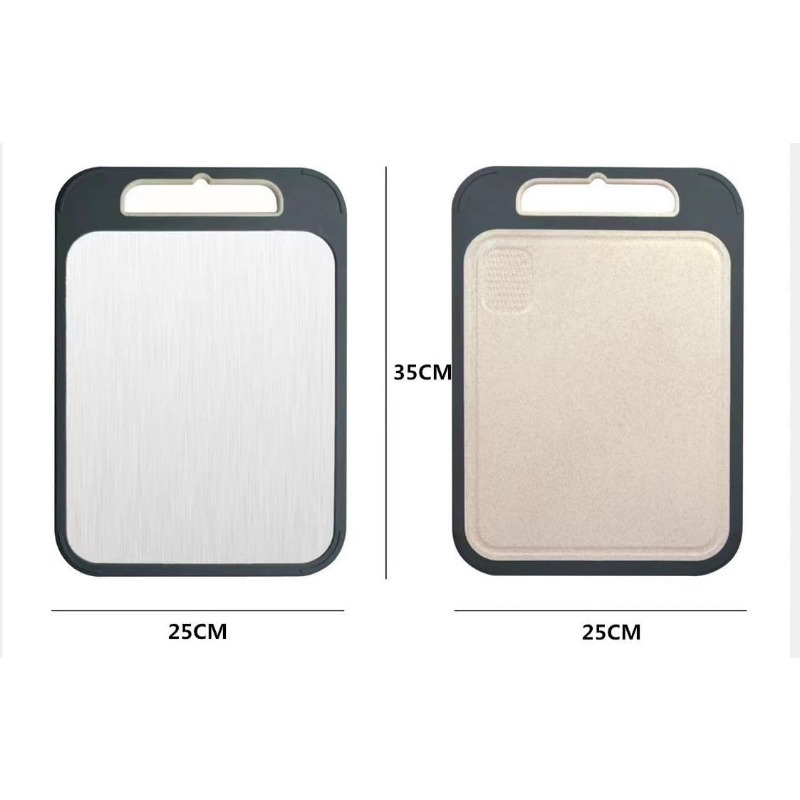 Fabricantes al por mayor de nuevo acero inoxidable tablero de recetas de doble cara tablero de recetas de frutas caseras tablero de recetas de cocina de recetas de carne de trigo tablero de recetas de paja