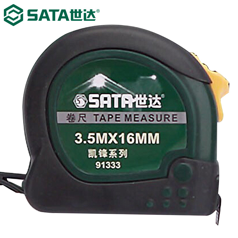 世达91333钢卷尺米尺高精度尼龙批覆自动归零凯锋系列3.5Mx16MM