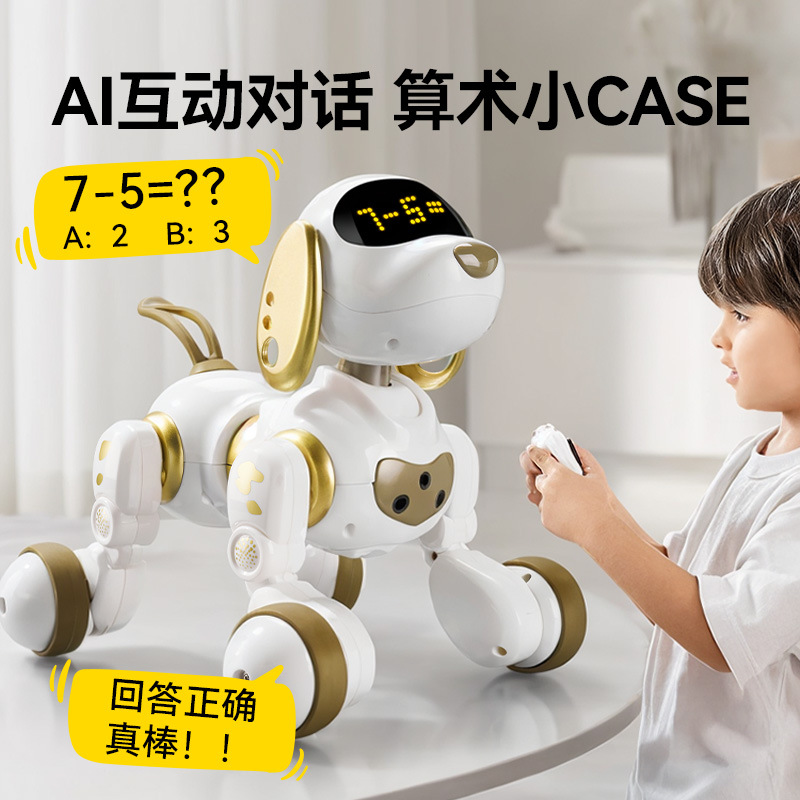 2025 nuevo ai perro robot inteligente voz para niños tecnología artificial programación control remoto eléctrico niño juguete de cumpleaños