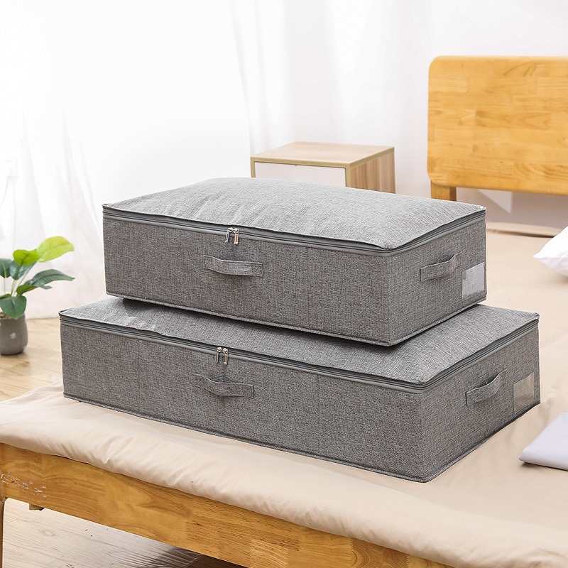 Cross-Border Special Supply of Foldable Storage Box Cotton and Linen Bed Bottom Clothing Storage Box Home Moisture-Proof and Dust-Proof Wardrobe Storage Box