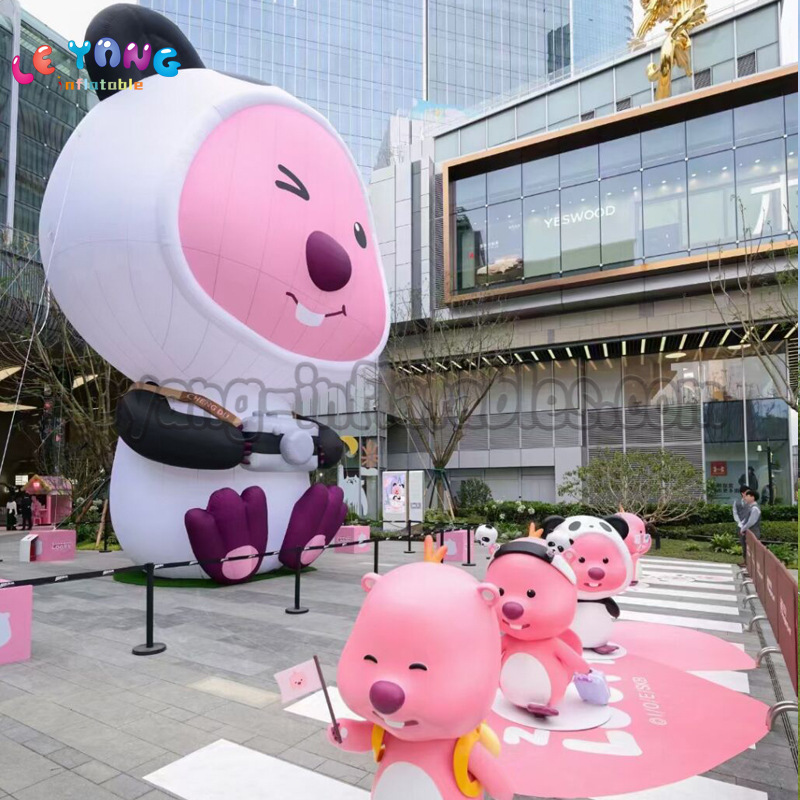 网红充气发光节日不倒翁拍照打卡美陈气模LED发光蛋形球卡皮巴拉