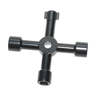 Cross-border hot sale 4 in 1 black key wrench multi-function water meter valve electrical cabinet manual triangle socket wrench