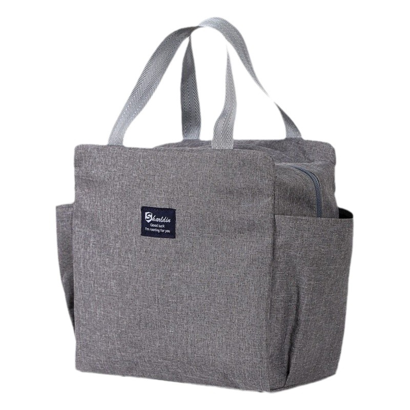 Bolsa de almuerzo portátil de tela de Oxford aislante de calor con papel de aluminio grueso bolsa de almuerzo para llevar al trabajo y la escuela bolsa de almuerzo para llevar