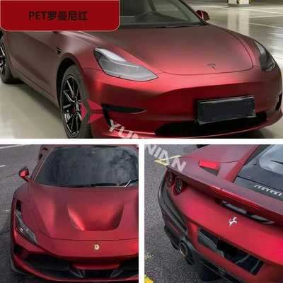 Pet Super Matte Electroplating Color Changing Film Pvc Color Changing Film Car Film Factory Direct Sales Cross-Border Wholesale Carwrap (Auto Color Change Film) - pet-romani-red-15216m