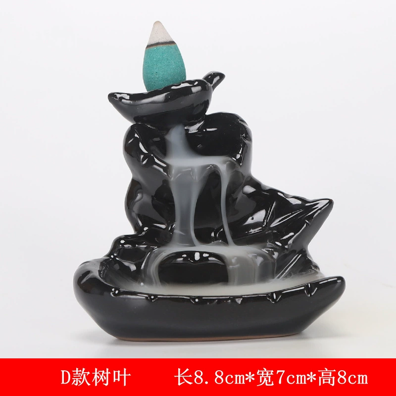 Backflow Ceramic Incense Burner, Inverted Mountain Design, Decorative Office Home Accent