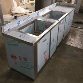 14年实体来图订购车间家用304不锈钢加厚阳台地下室洗衣洗涤池柜