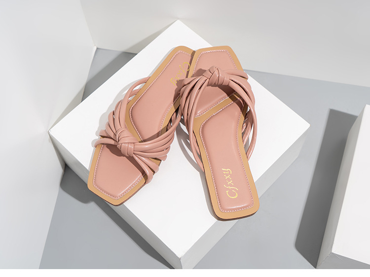 Tek Kelime Örgülü Düz Sandalet Ve Terlik Yaz Modası Hollow Beach Terlik_voghion.com