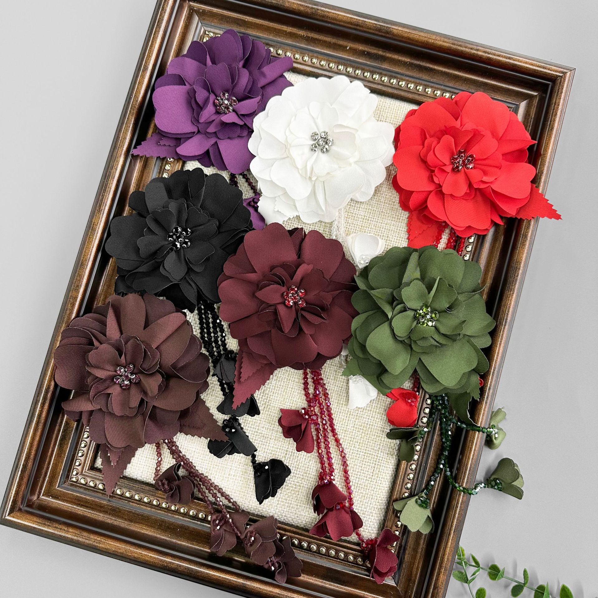 pétalos multicapa estereoscópicos frescuras flores de cristal pines cosidos a mano ropa DIY accesorios para el cabello sombreros cortinas