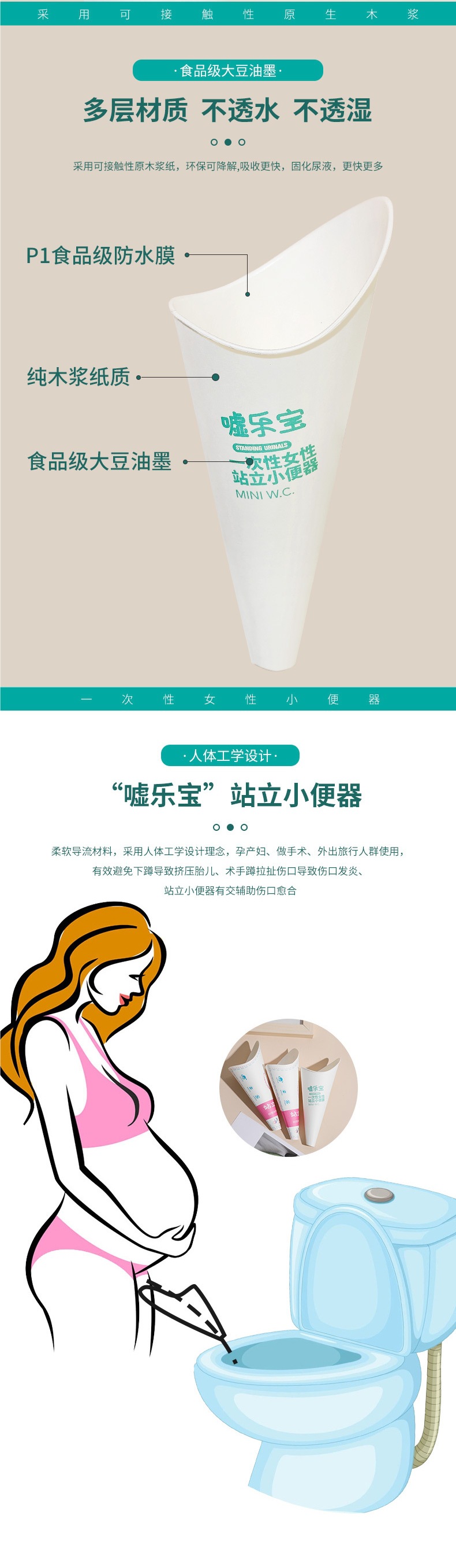 Disposable Urine Bag for Pregnant Women, Standing Urinal, Emergency Car Urine Bag, Urine Collector after Fracture Surgery, Pregnancy Pee