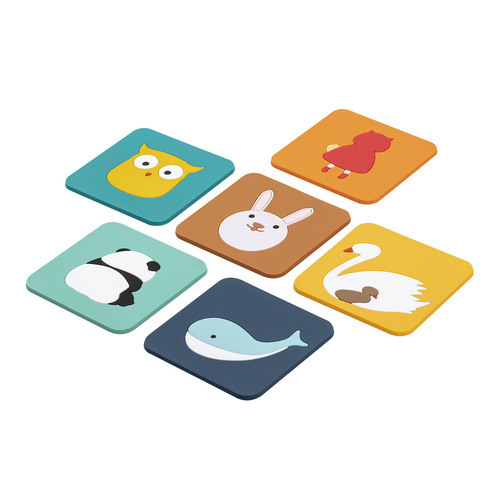 Original cartoon anti-slip cup mat soft rubber cup mat dining mat bowl mat high-temperature resistant heat insulation silicone mat factory wholesale