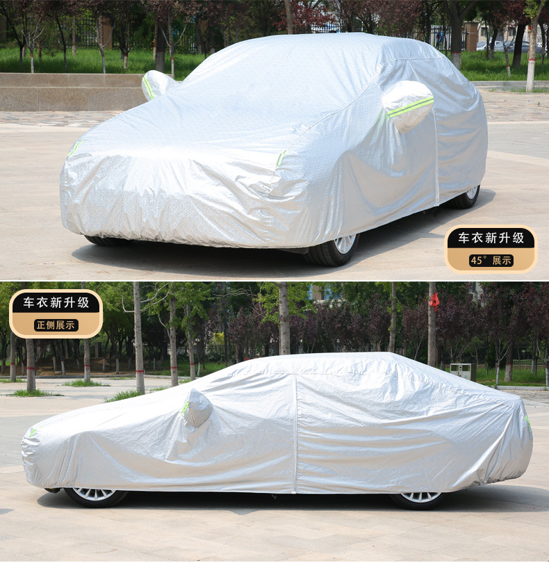 Oxford Car Cover with Fleece Lining, Sunshade, Sun Protection, Cotton-Lined Full Car Cover, Sun and Rain Protection, Full Car Sun Protection and Heat Insulation